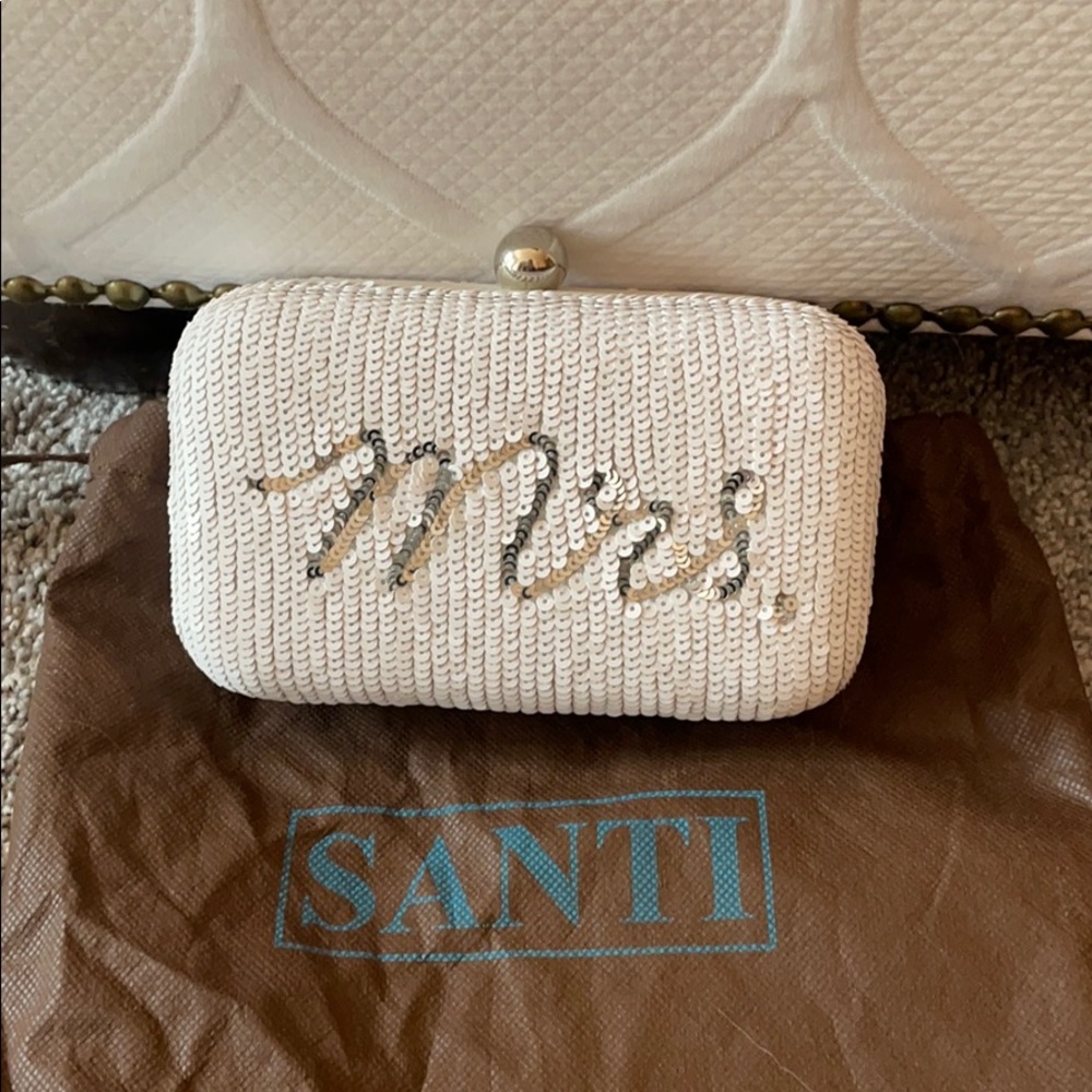 Mrs. sequin clutch perfect for bride to bes!